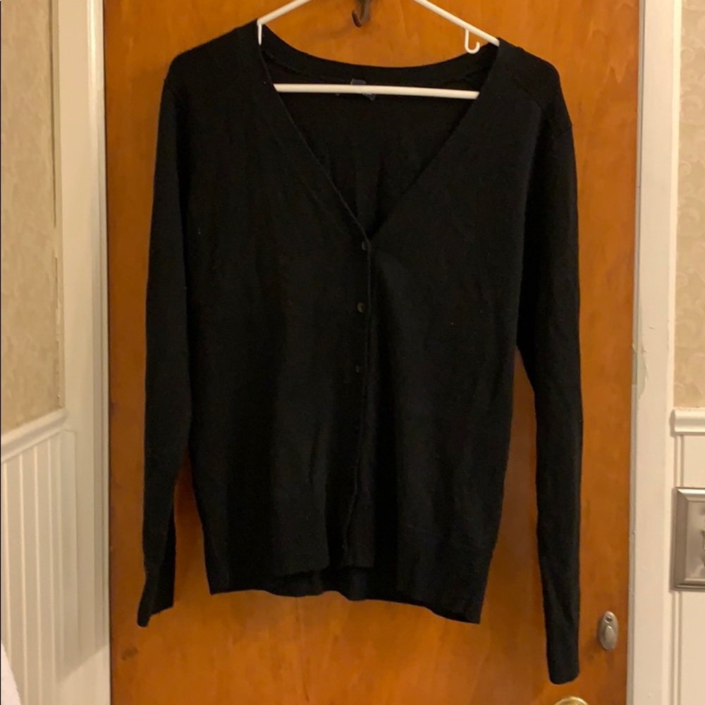 Gap black button down cardigan size large